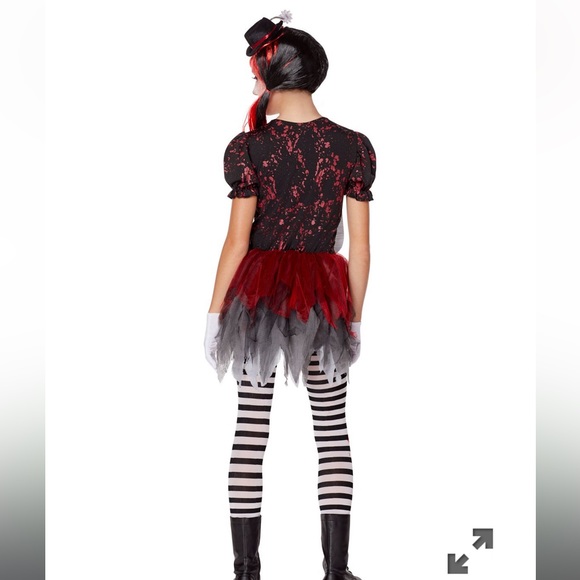 Spirit Halloween Killer Clown Harlequin Curls Wig and costume with machete - Picture 4 of 7